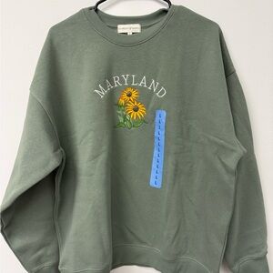 Maryland Sunflower Graphic Sweatshirt - Olive Green